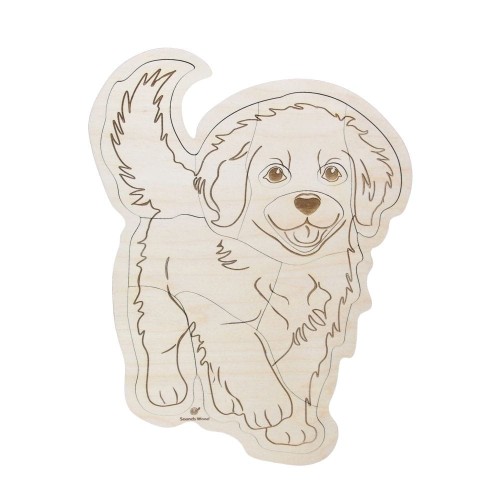 Przejdź do produktu Edukacyjne drewniane puzzle "Psijaciele - Golden retriever" Sounds Wood