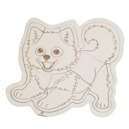 Przejdź do produktu Edukacyjne drewniane puzzle "Psijaciele - Samojed" Sounds Wood