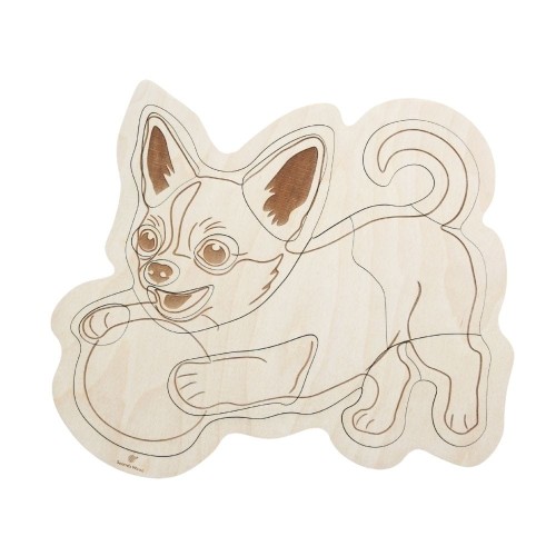 Przejdź do produktu Edukacyjne drewniane puzzle "Psijaciele - Chihuahua" Sounds Wood